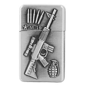 Kovový zapaľovač M16 strieborný